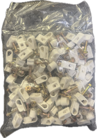 Qty 100 white Clips with screws