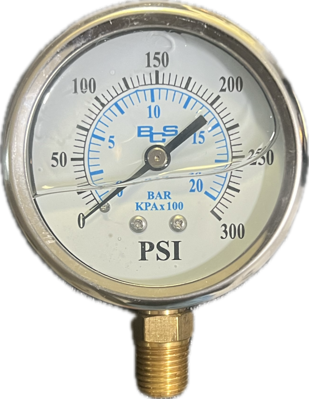 oil filled 0-300 psi pressure gauge